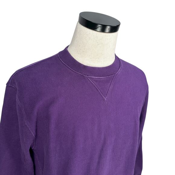 J.Crew Sportswear Thick Crewneck Sweatshirt Men’s Large Purple Fleece Lined - Picture 2 of 8